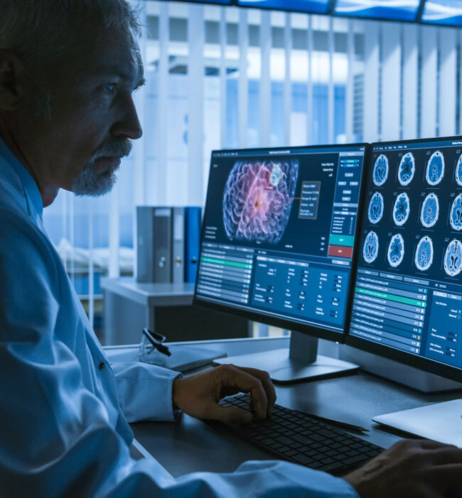 Medical Professional reviewing results Mobile Trailer