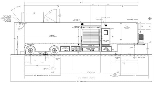 Blueprint of the truck trailer